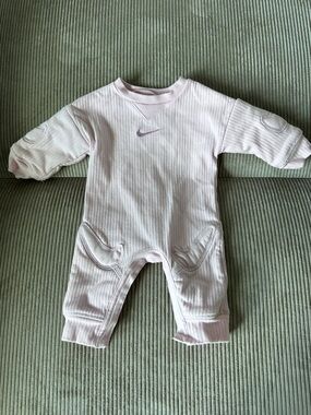 Nike Light Pink Ribbed Baby One-Piece Bodysuit